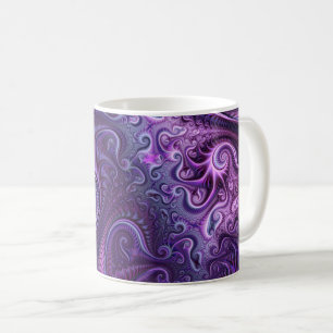 Abstrakte Farbenfrohe Lilac & Violet Spirale Muste Kaffeetasse