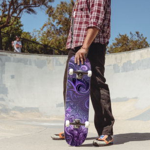 Abstrakte Farbenfrohe Lilac & Violet Spirale Muste Skateboard
