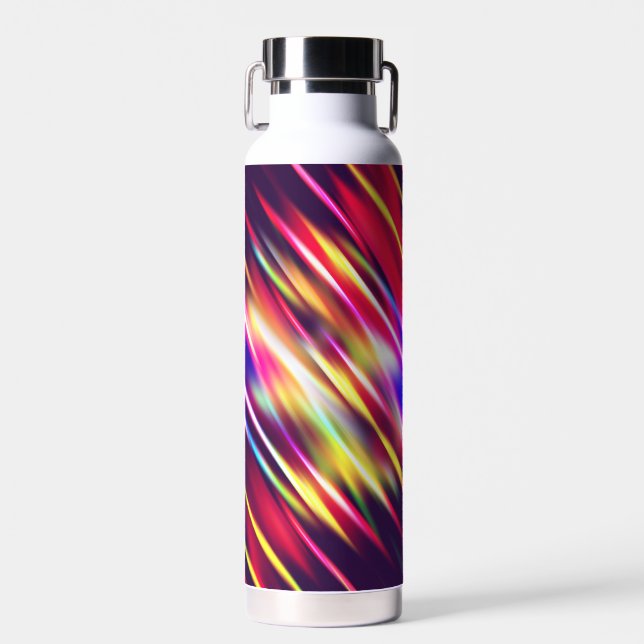 Abstrakte farbenfrohe Linien Trinkflasche (Vorne)