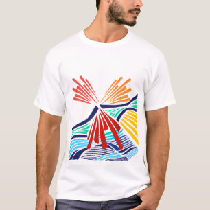 Abstrakte farbenfrohe Linien Wurfkissen   Moderne  T-Shirt