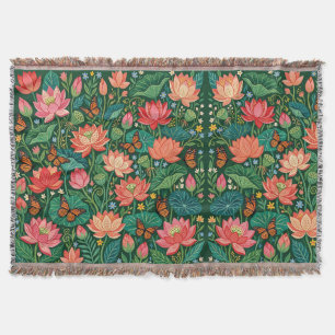 Abstrakte farbenfrohe Lotus-Schmetterlinge-Decken Decke