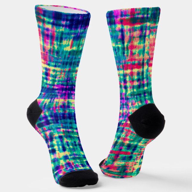 Abstrakte Farbenfrohe Moderne Gefärbte Krawatte Mu Socken (Gewinkelt)