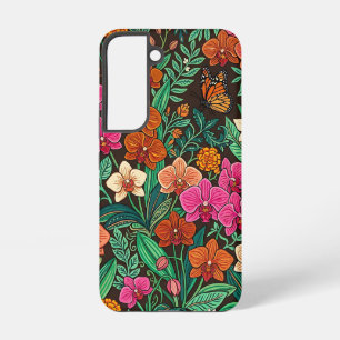 Abstrakte farbenfrohe Orchideen Schmetterling Sams Samsung Galaxy Hülle
