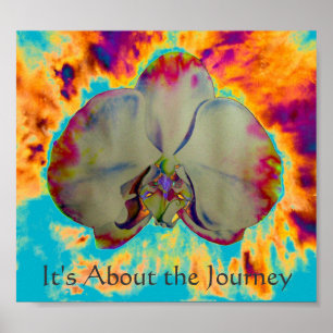 Abstrakte, farbenfrohe Orchideenmalerei Poster