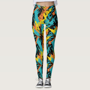 Abstrakte Farbenfrohe Paintball Party Spritzer Mus Leggings