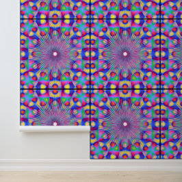 Abstrakte farbenfrohe Pfauenfeder-Mandala-Kunst Tapete