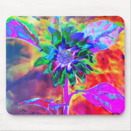 Abstrakte, farbenfrohe psychedelische Chakra-Sonne Mousepad