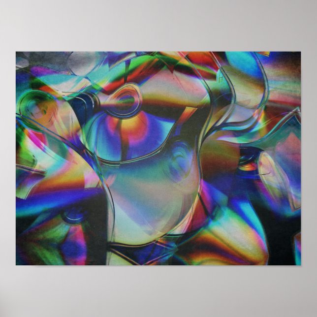 Abstrakte farbenfrohe Reflexionen Poster (Vorne)