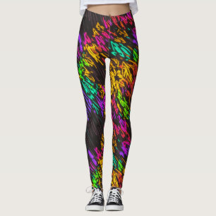 Abstrakte farbenfrohe Regenbogen-Laserlichter auf  Leggings