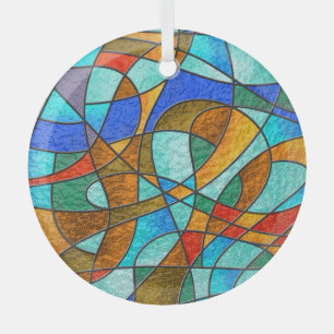 Abstrakte, farbenfrohe Skizze. Ornament Aus Glas