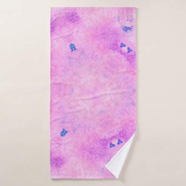Abstrakte, farbenfrohe Wasserfarbe. Digitale Kunst Badehandtuch (Badehandtuch)