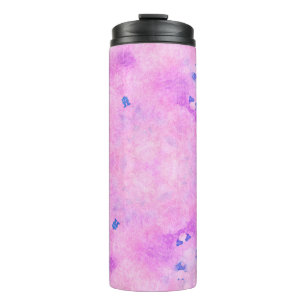 Abstrakte, farbenfrohe Wasserfarbe. Digitale Kunst Thermosbecher