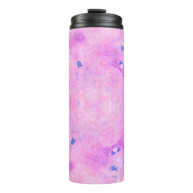 Abstrakte, farbenfrohe Wasserfarbe. Digitale Kunst Thermosbecher (Vorderseite)