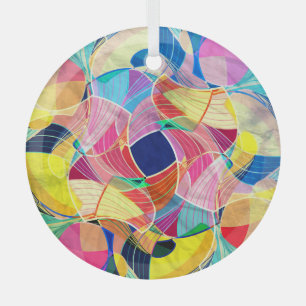 Abstrakte farbenfrohe Wasserfarbe, fantastischer H Ornament Aus Glas