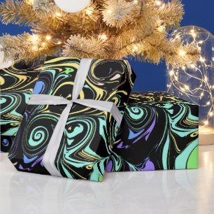 Abstrakte farbenfrohe Wirbel Geschenkpapier