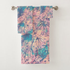 Abstrakte Farbenpracht Badhandtuch Set