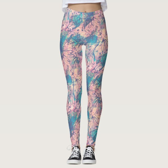 Abstrakte Farbenpracht Leggings (Vorderseite)