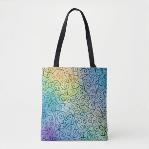 Abstrakte Farbenpracht mit schwarzem Swirl