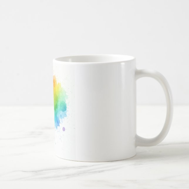 Abstrakte Farbfarbe Keramik Tasse - Künstlerisch u (Rechts)