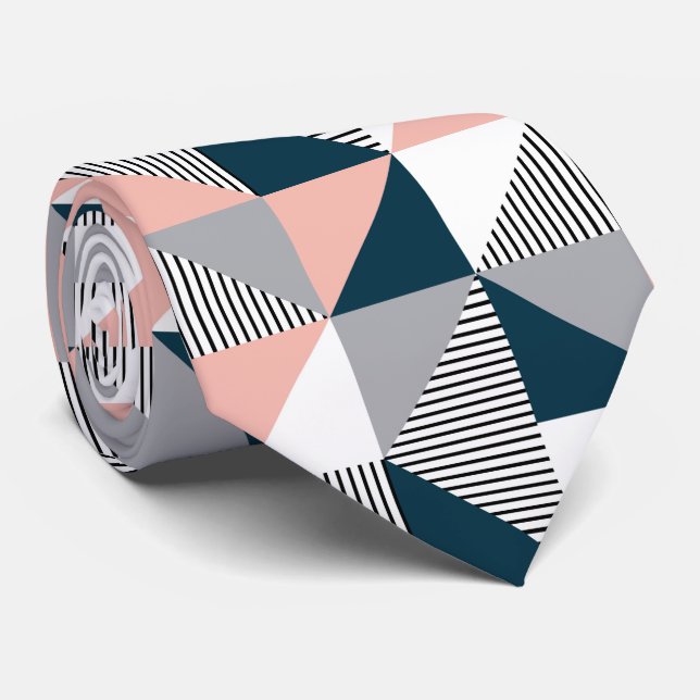 Abstrakte Farbgeometrie Krawatte (Gerollt)