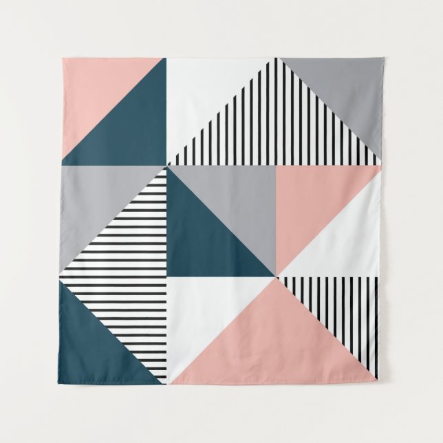 Abstrakte Farbgeometrie Wandteppich (Vorderseite)