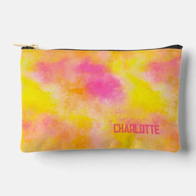 Abstrakte Farbglanz leuchtende Freude Personalisie Zubehörtasche (Vorderseite)