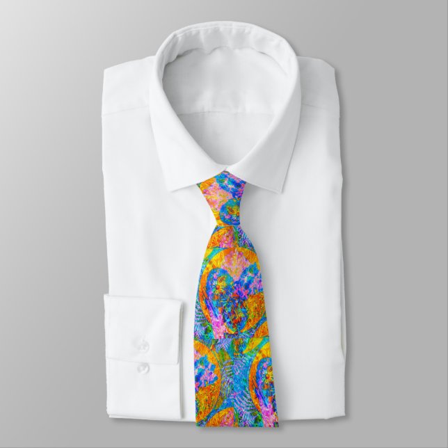Abstrakte farbige Abstract Design Neck Tie Krawatte (Gebunden)