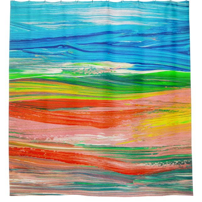 Abstrakte farbige Aquarellbilder Duschvorhang (Vorderseite)