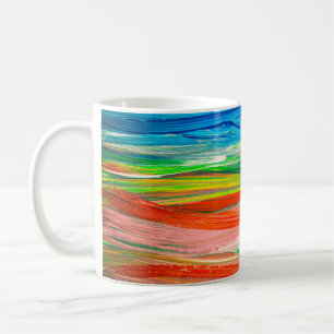 Abstrakte farbige Aquarellbilder Kaffeetasse