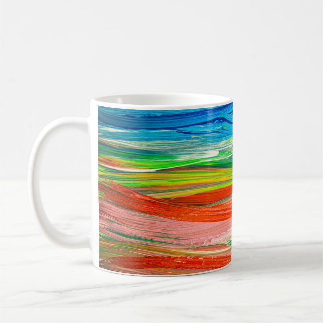 Abstrakte farbige Aquarellbilder Kaffeetasse (Links)