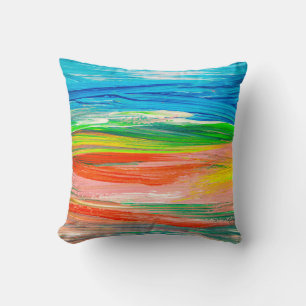 Abstrakte farbige Aquarellbilder Kissen