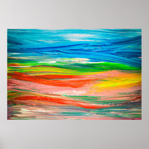 Abstrakte farbige Aquarellbilder Poster