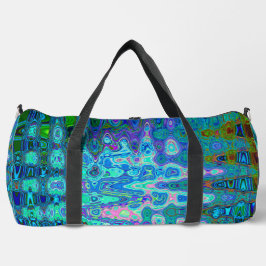 Abstrakte Farbige blaue Wavy Mosaik Retro Duffle Bag