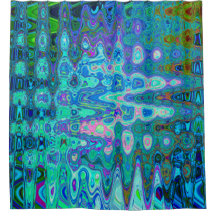 Abstrakte Farbige blaue Wavy Mosaik Retro