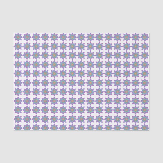 Abstrakte farbige Blume Eid Seidenpapier (Vorderseite)