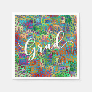 Abstrakte Farbige Confetti Abschluss Feier Serviette