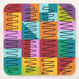 Abstrakte, farbige Designs Rechteckiger Pappuntersetzer