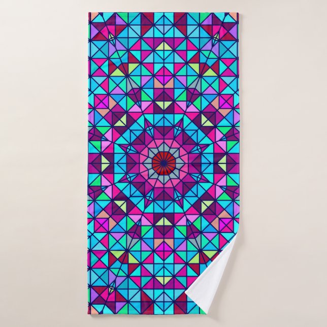 Abstrakte Farbige Digital Decorative Blume. Geome Badehandtuch (Badehandtuch)