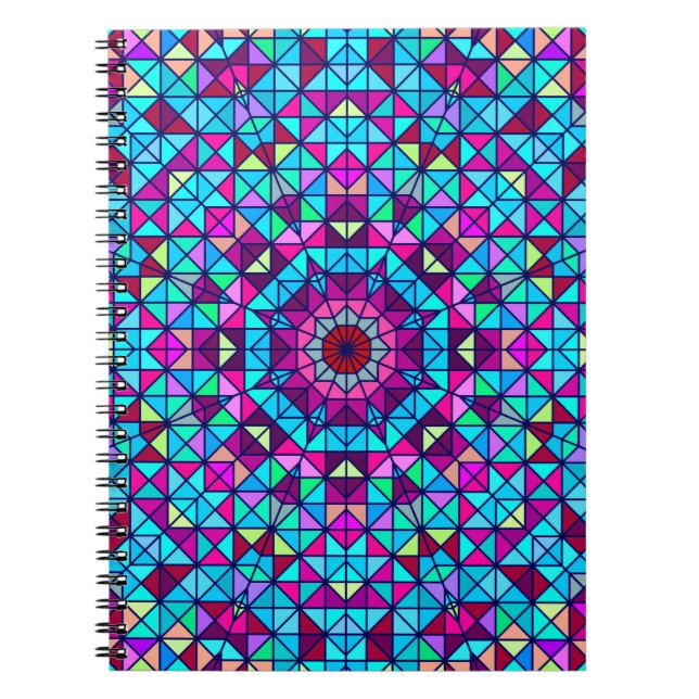 Abstrakte Farbige Digital Decorative Blume. Geome Notizblock (Vorderseite)