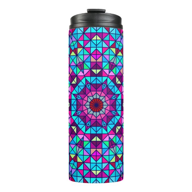 Abstrakte Farbige Digital Decorative Blume. Geome Thermosbecher (Vorderseite)