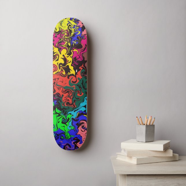 Abstrakte Farbige Drehung / Skateboard (Wandkunst)