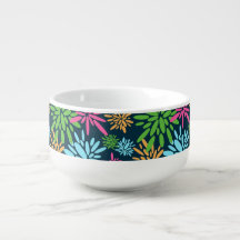 Abstrakte farbige Feuerwerkskörper-Blume Suppe Mug