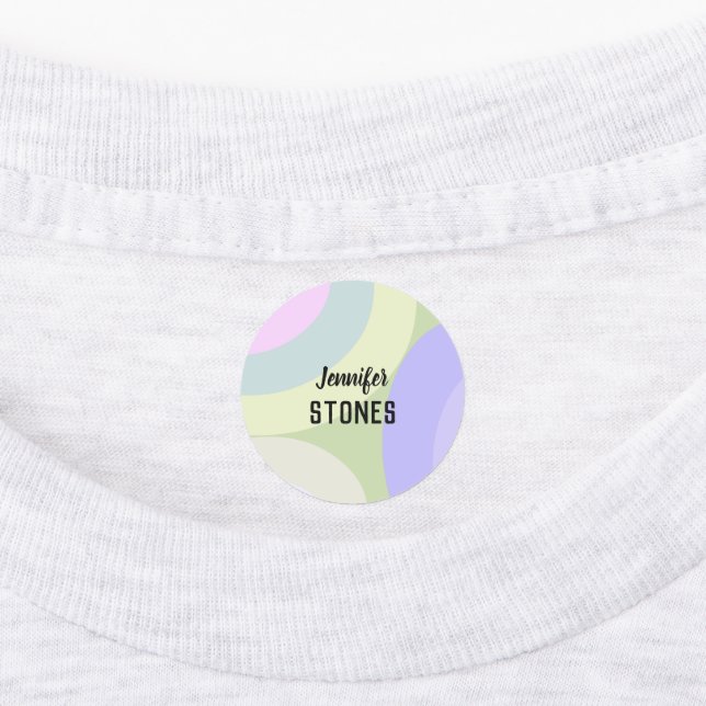 Abstrakte farbige Formen Mitarbeiter Etiketten (Befestigt)