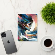 Abstrakte farbige Frau im Gesicht