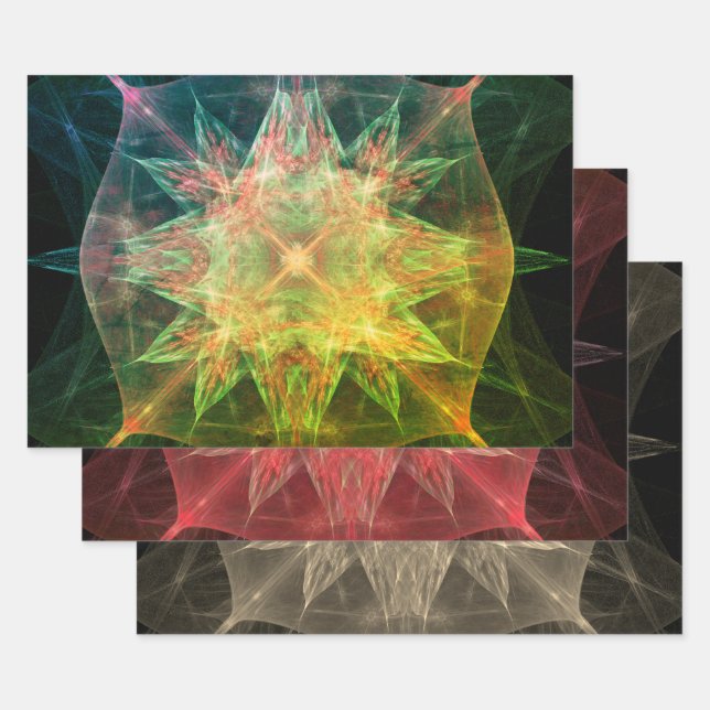 Abstrakte Farbige Geometrie Geschenkpapier Set (Set)