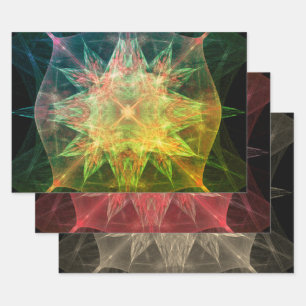 Abstrakte Farbige Geometrie-Sternentdeckung  Geschenkpapier Set