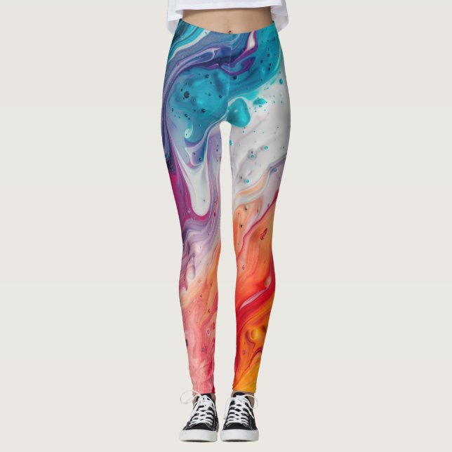 Abstrakte farbige Kostüme Leggings (Vorderseite)