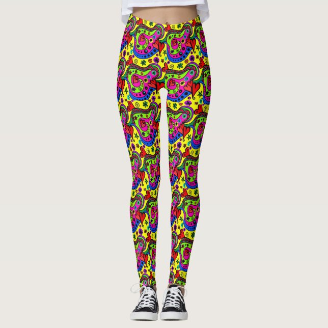 Abstrakte farbige Leggings, Leggings (Vorderseite)