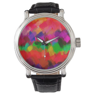 Abstrakte Farbige Malerei #3 Armbanduhr