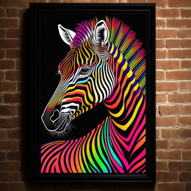 Abstrakte farbige Malerei eines Zebra 2:3 II Poster (Von Creator hochgeladen)